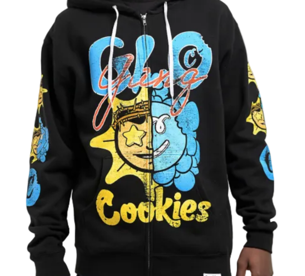 ★Cookies x Glo Gang クッキーズ×グロギャング Sun C Bite Black Zip Hoodie フーディーパーカー M/L