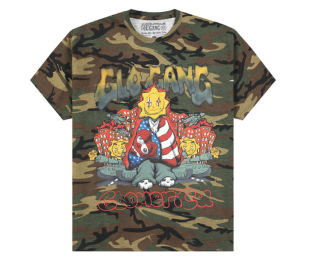 Glo Gang グロギャング 
American Glory Tee (Camo/Black) Tシャツ