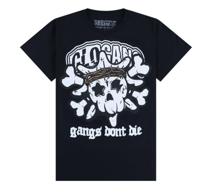Glo Gang グロギャング 
Gangs Don't Die Tee (Black/White) Tシャツ