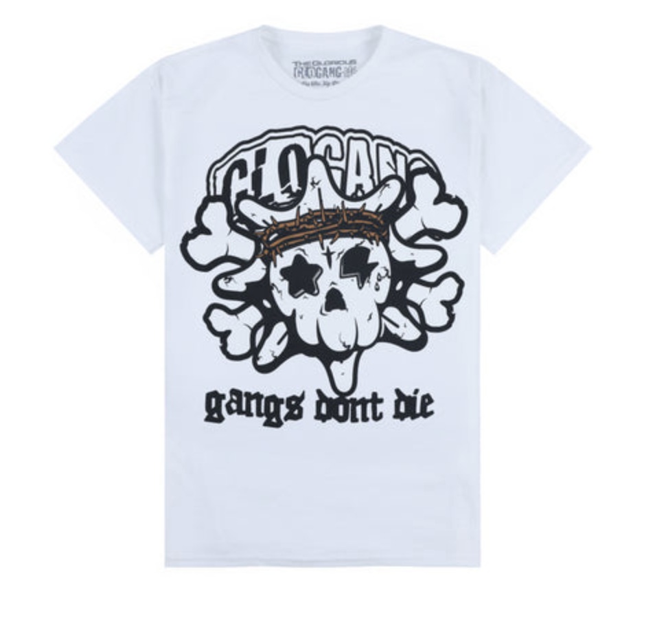 Glo Gang グロギャング 
Gangs Don't Die Tee (Black/White) Tシャツ