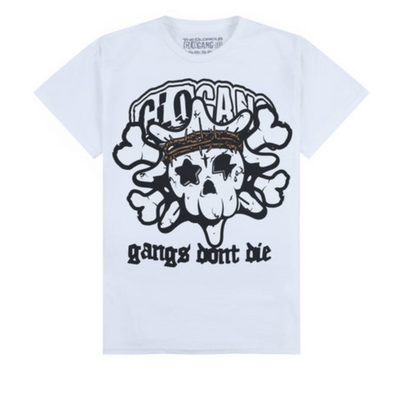 Glo Gang グロギャング 
Gangs Don't Die Tee (Black/White) Tシャツ