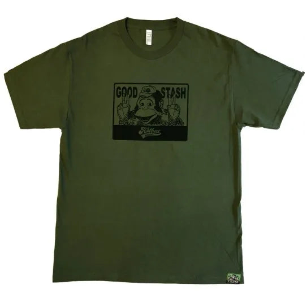 HOTBOX SESSIONSホットボックスセッションズ "BD" Tシャツ ホワイト/グレー/オリーブ