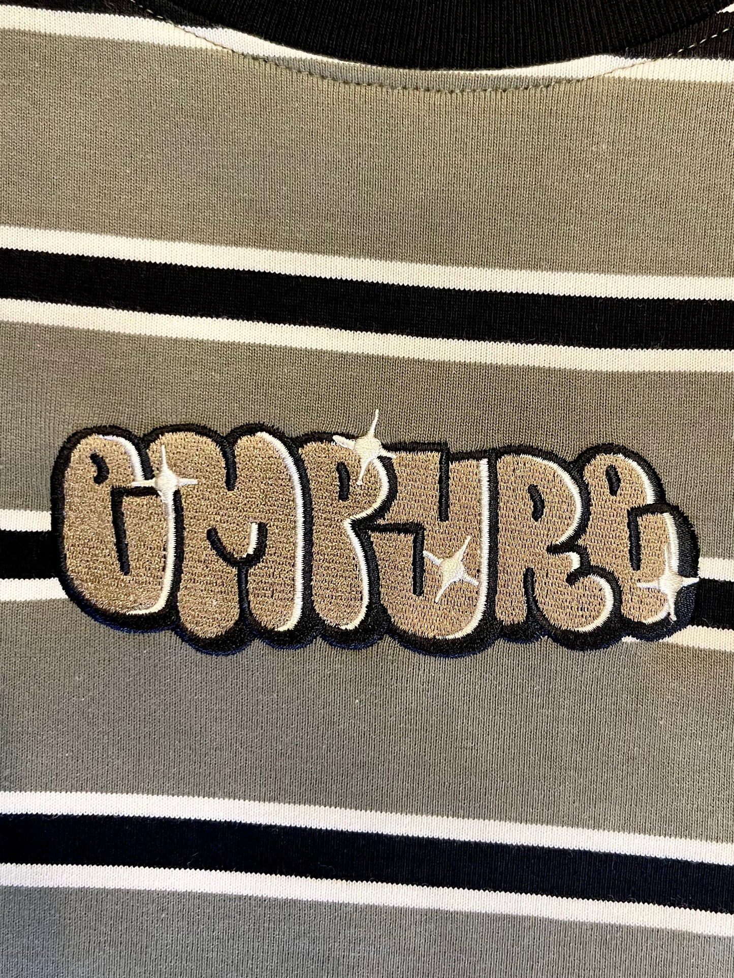 Empyre エンパイア Burner Knit Olive Green & Black Stripe T-Shirt Tシャツ