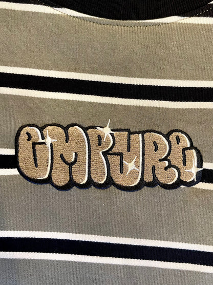 Empyre エンパイア Burner Knit Olive Green & Black Stripe T-Shirt Tシャツ