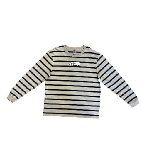 Empyre エンパイア Logan Stripe Beige & Black LONG SLEEVE TEE L/S ロングTシャツ ベージュ