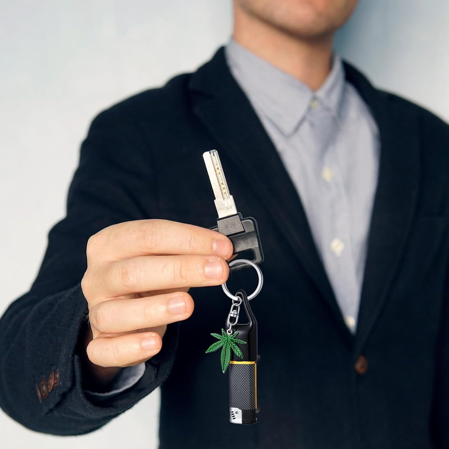 W○ed Keychain with Lighter Holder リーフキーチェーン付きライターホルダー