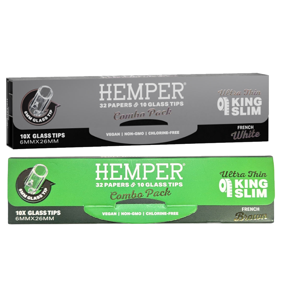 HEMPER ヘンパー King Size French Papers + 6mm Glass Tips ガラスチップ付きペーパー