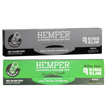 HEMPER ヘンパー King Size French Papers + 6mm Glass Tips ガラスチップ付きペーパー