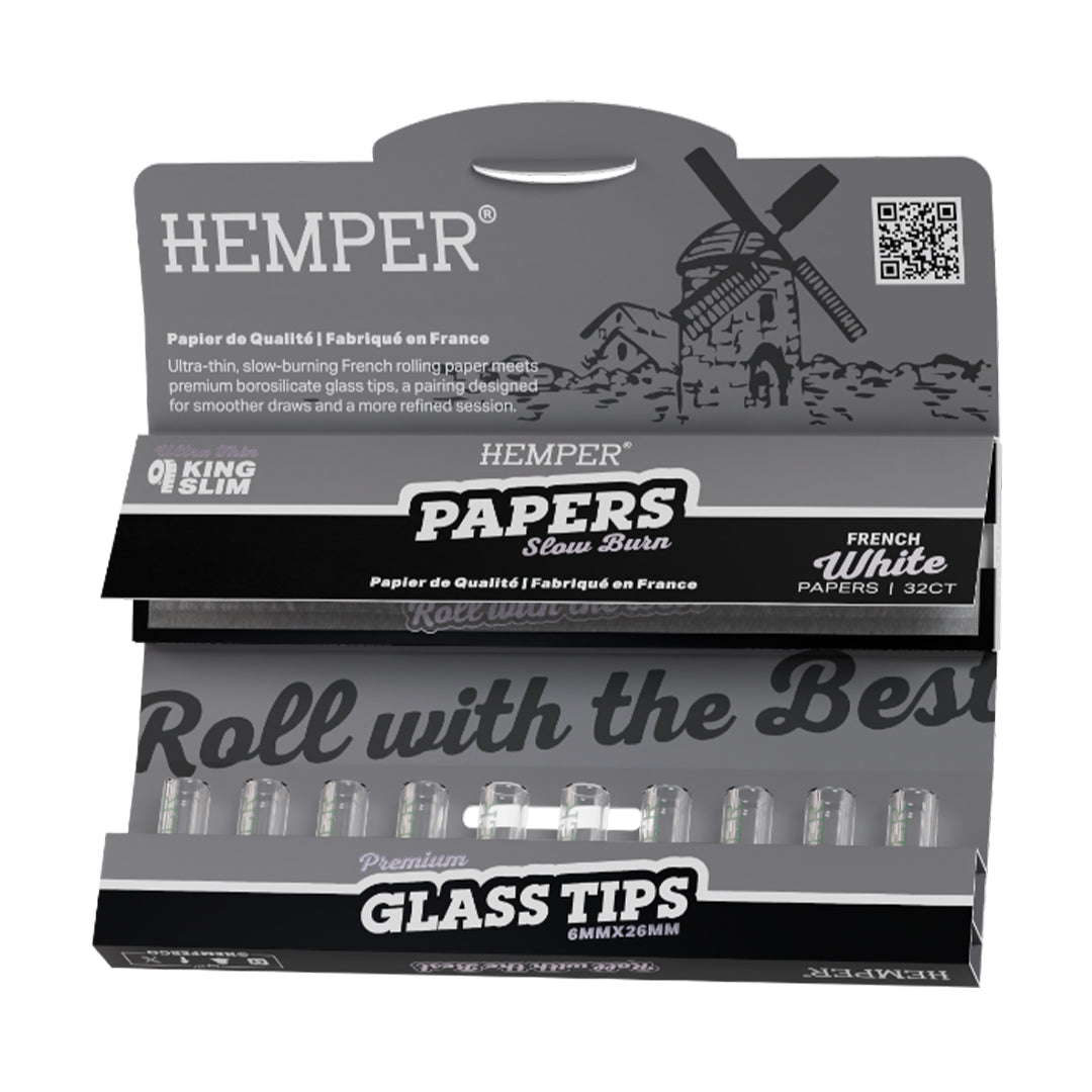HEMPER ヘンパー King Size French Papers + 6mm Glass Tips ガラスチップ付きペーパー
