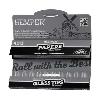 HEMPER ヘンパー King Size French Papers + 6mm Glass Tips ガラスチップ付きペーパー