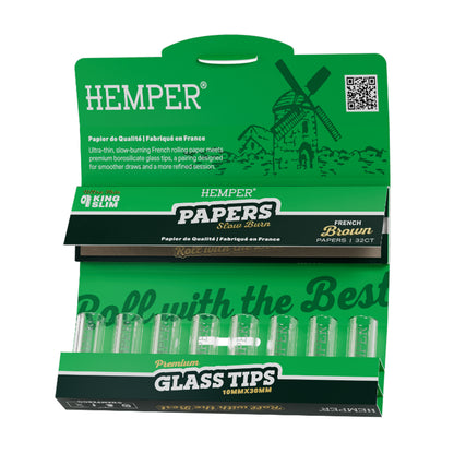 HEMPER ヘンパー King Size French Papers + 6mm Glass Tips ガラスチップ付きペーパー