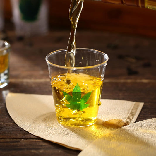 Leaf Plastic Shot Glasses 10個 リーフ柄ショットグラス