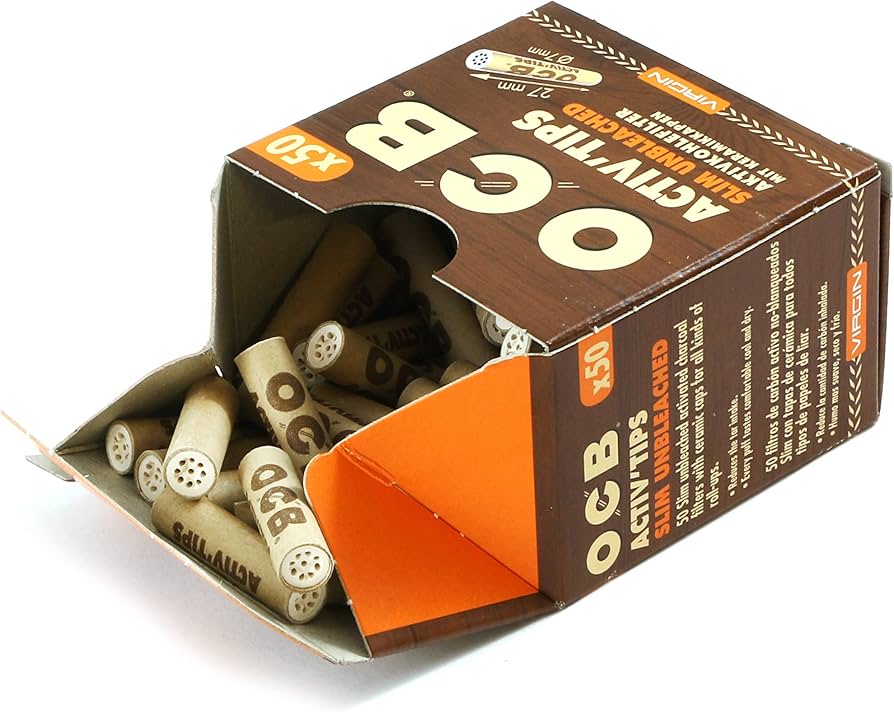 OCB オーシービー Activ'Tips Slim Unbleached 7mm 10個入りフィルター