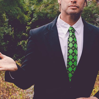 Crazy Dog クレイジードッグ M○rijuana Argyle Necktie リーフ柄ネクタイ