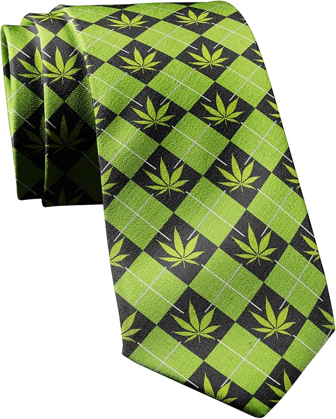 Crazy Dog クレイジードッグ M○rijuana Argyle Necktie リーフ柄ネクタイ
