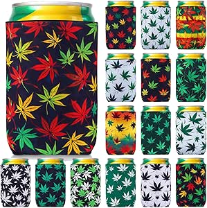 Green Leaves Cooler Sleeves Holder 缶クージー
