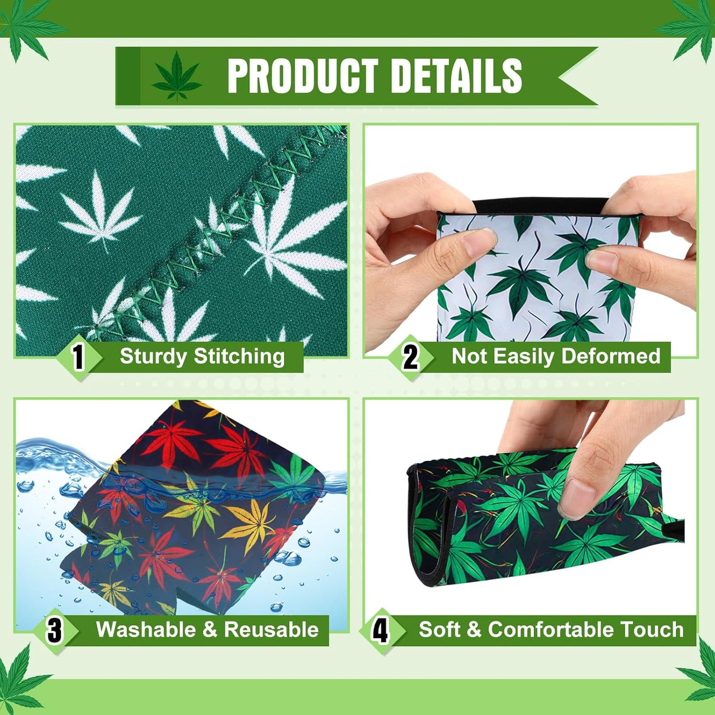 Green Leaves Cooler Sleeves Holder 缶クージー