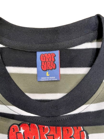 Empyre エンパイアBurner Knit Deep Lichen Green Stripe T-Shirt Tシャツ ブラックxグリーン