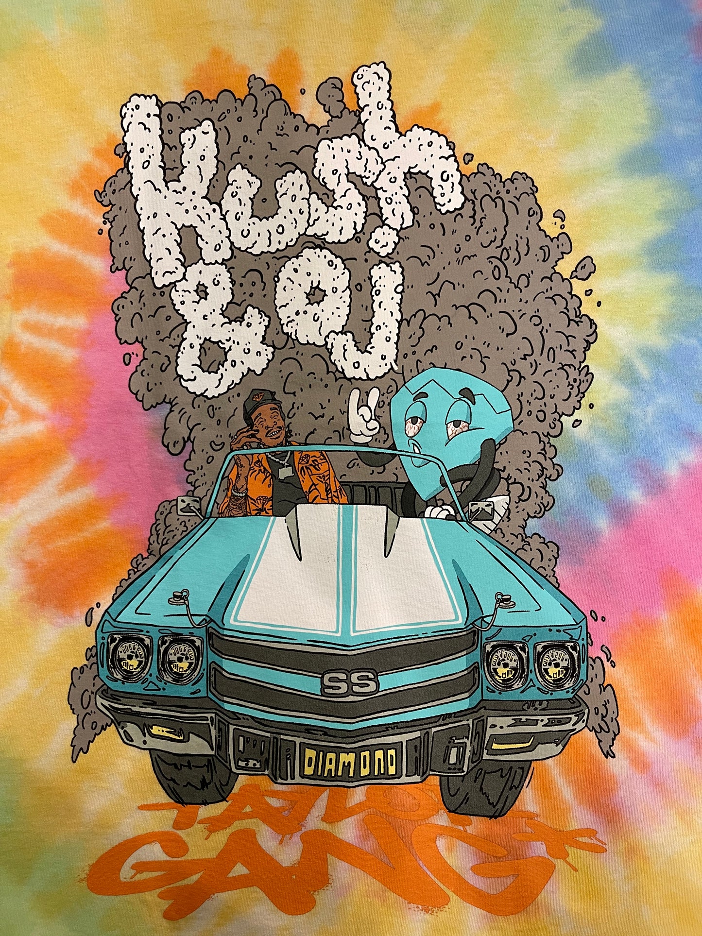 DIAMOND SUPPLY Co X Taylor Gang ダイアモンドサプライxテイラーギャング We○d maps KUSH  TEE TieDye
