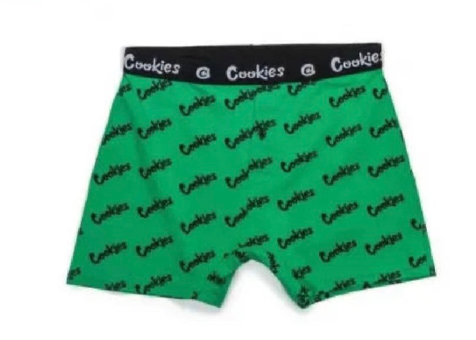 Cookies クッキーズ Men's REPEATED PRINT BOXER BRIEFS ショーツ
 パンツ グリーン/クッキーズブルー
