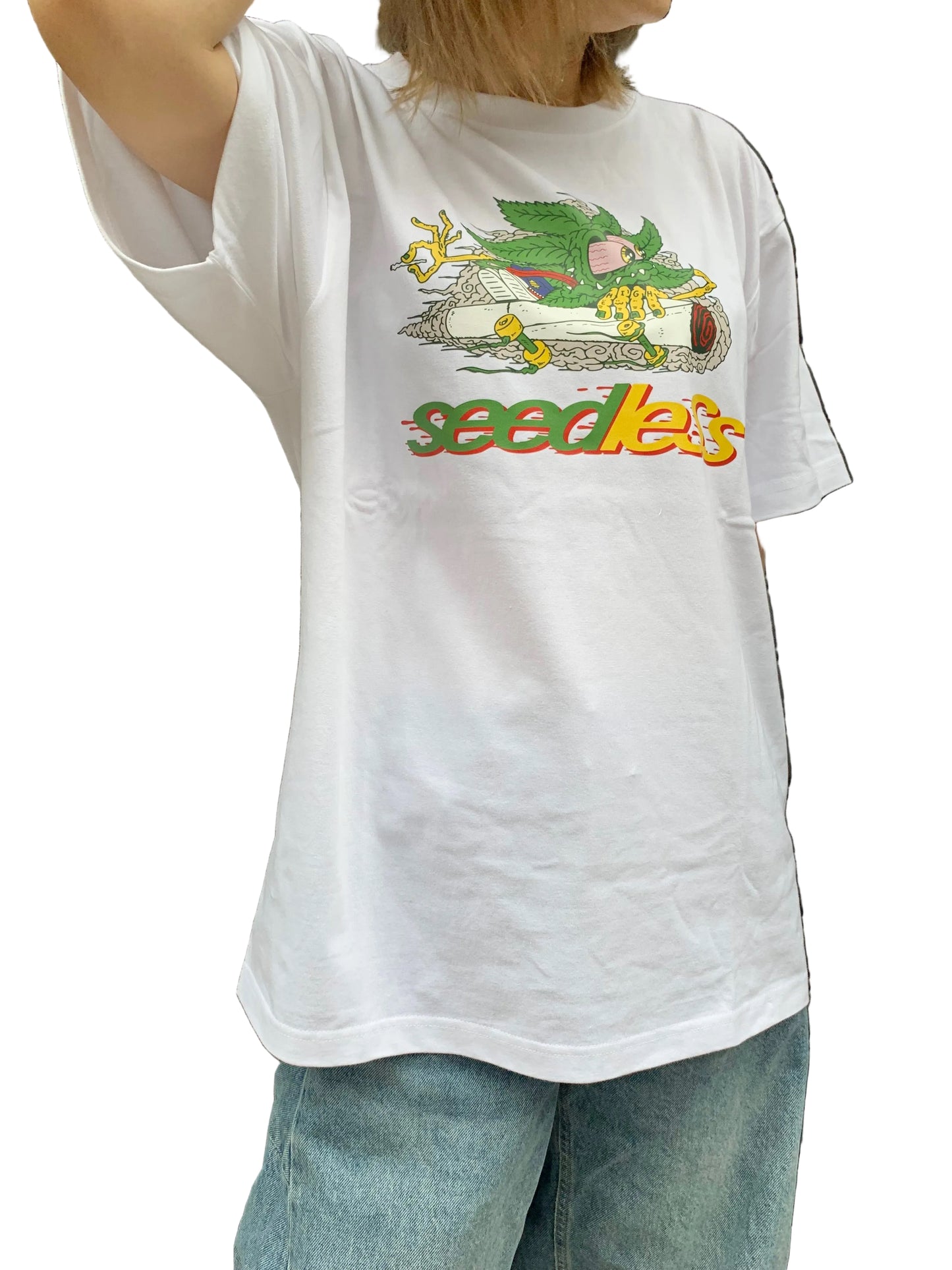 seedleSs シードレス skateleafmonster s/s t-shirts Tシャツ ホワイト