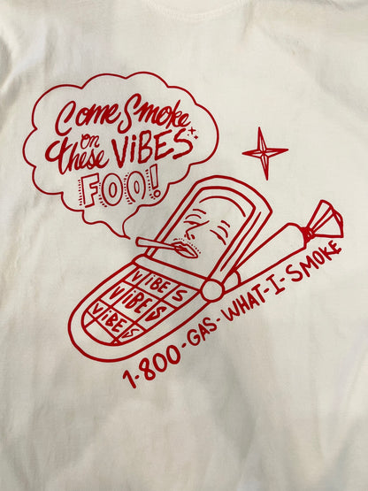 VIBES バイブス 1-800 WHAT I SMOKE SHORT SLEEVE TEE ホワイト Tシャツ