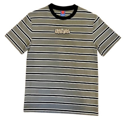 Empyre エンパイア Burner Knit Olive Green & Black Stripe T-Shirt Tシャツ
