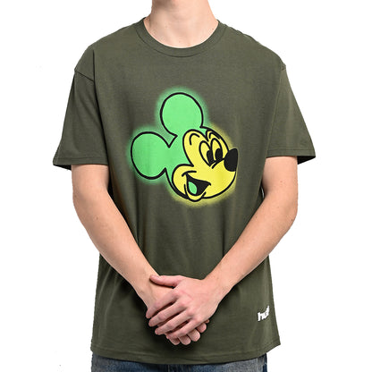 Disney x HUF ディズニーxハフ Mickey Mouse Airbrush Green T-Shirt Tシャツ