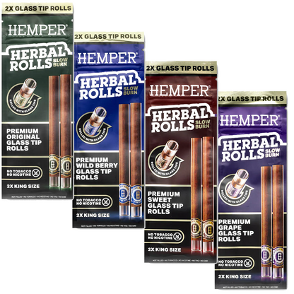 HEMPER ヘンパー KING Size Herbal Rolls + Glass Tipsブラントコーン+ガラスチップ 2本入り