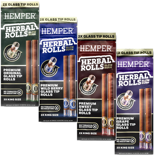 HEMPER ヘンパー KING Size Herbal Rolls + Glass Tipsブラントコーン+ガラスチップ 2本入り