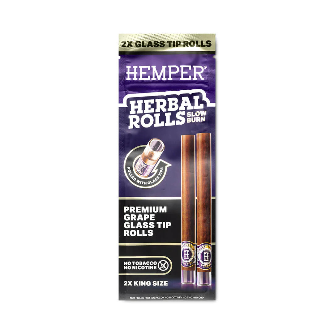 HEMPER ヘンパー KING Size Herbal Rolls + Glass Tipsブラントコーン+ガラスチップ 2本入り