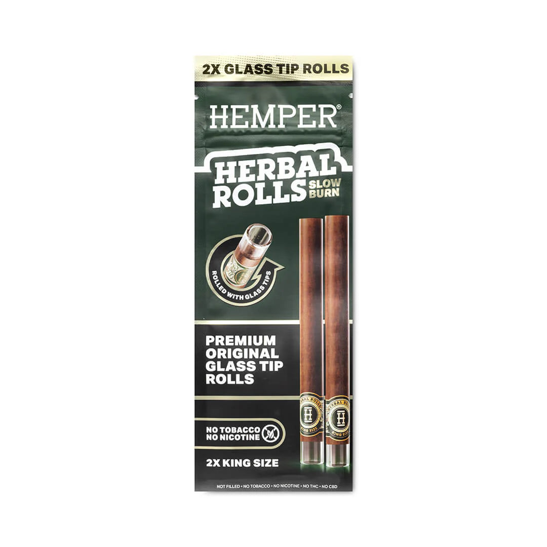 HEMPER ヘンパー KING Size Herbal Rolls + Glass Tipsブラントコーン+ガラスチップ 2本入り