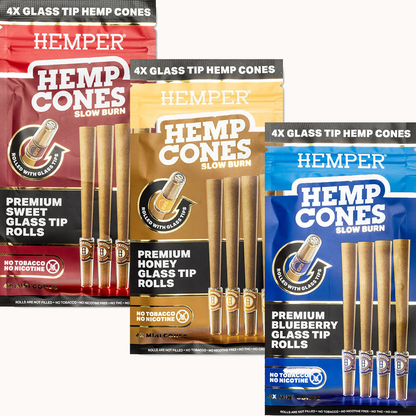 HEMPER ヘンパー Mini Size Pre-Rolled Hemp Cones ブラントコーン+ガラスチップ 4本入り