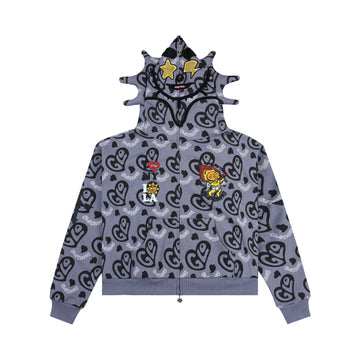 I Heart Glo Full Zip Hoodie Black
