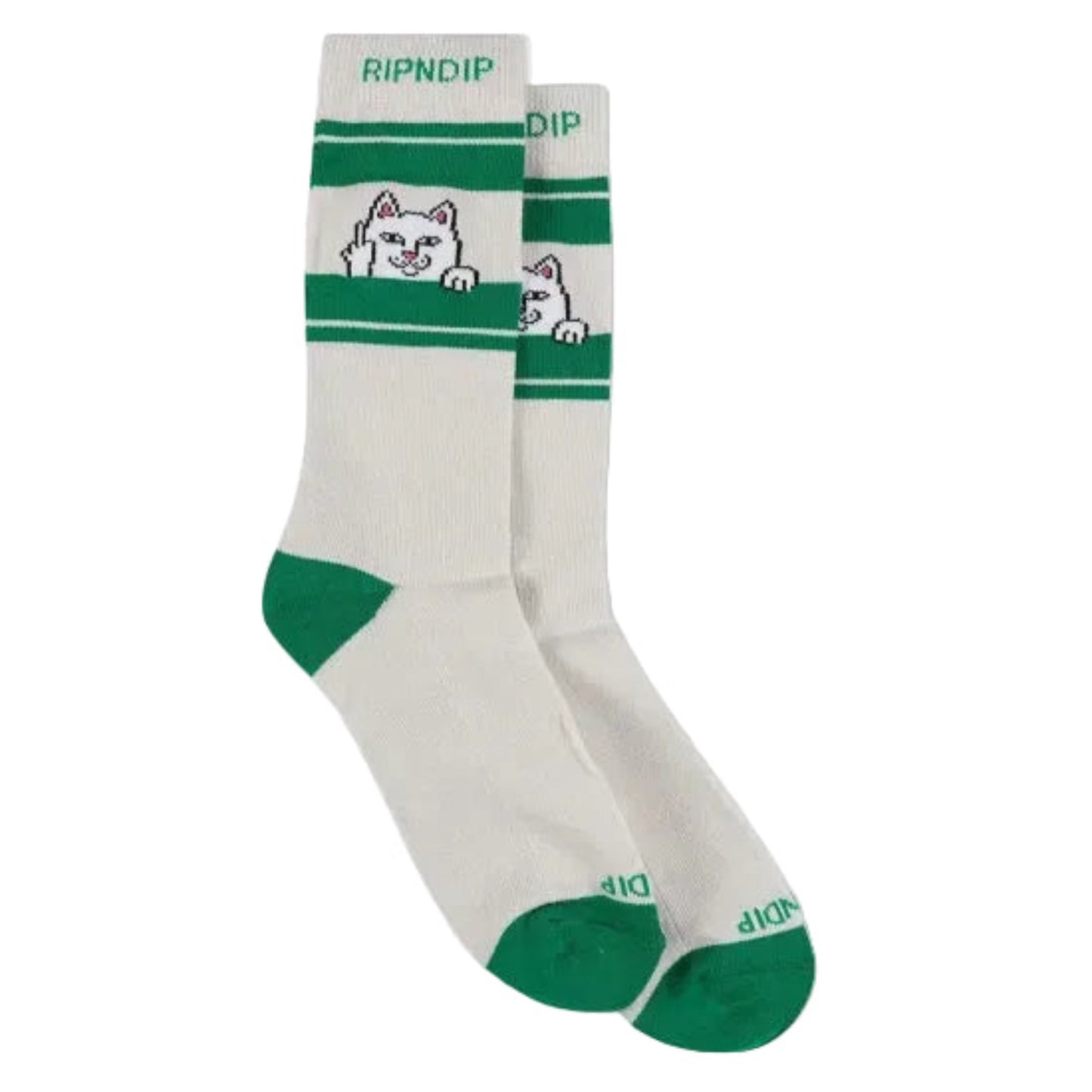 RIPNDIP リップンディップ Peeking Nermal Grey & Green Crew Socks ソックス