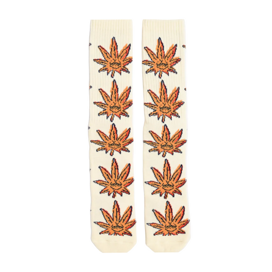 HUF ハフ Green Buddy Doodle Natural Crew Socks ソックス ブラック
