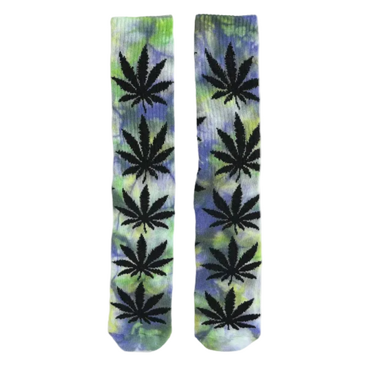 HUF ハフ Plantlife Lemon Yellow Tie Dye Crew Socks ソックス タイダイ