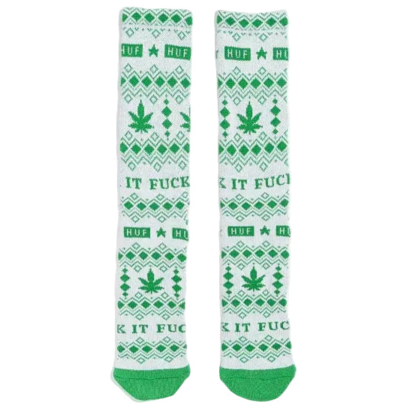 HUF ハフ Festivous Sweater Green Crew Socks ソックス