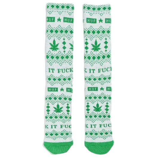 HUF ハフ Festivous Sweater Green Crew Socks ソックス