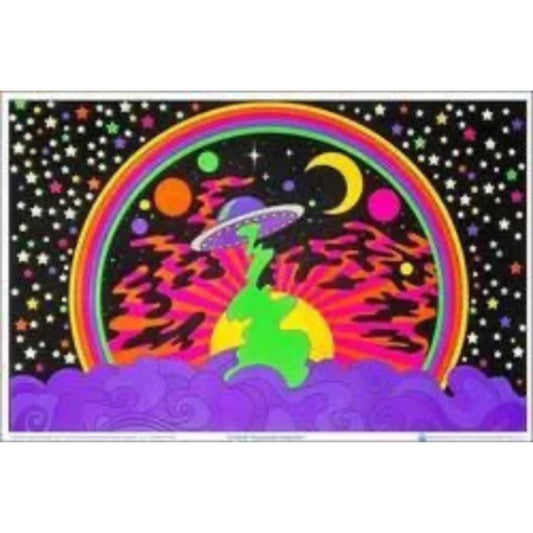 Psychedelic Abduction Flocked Blacklight poster ポスター #49