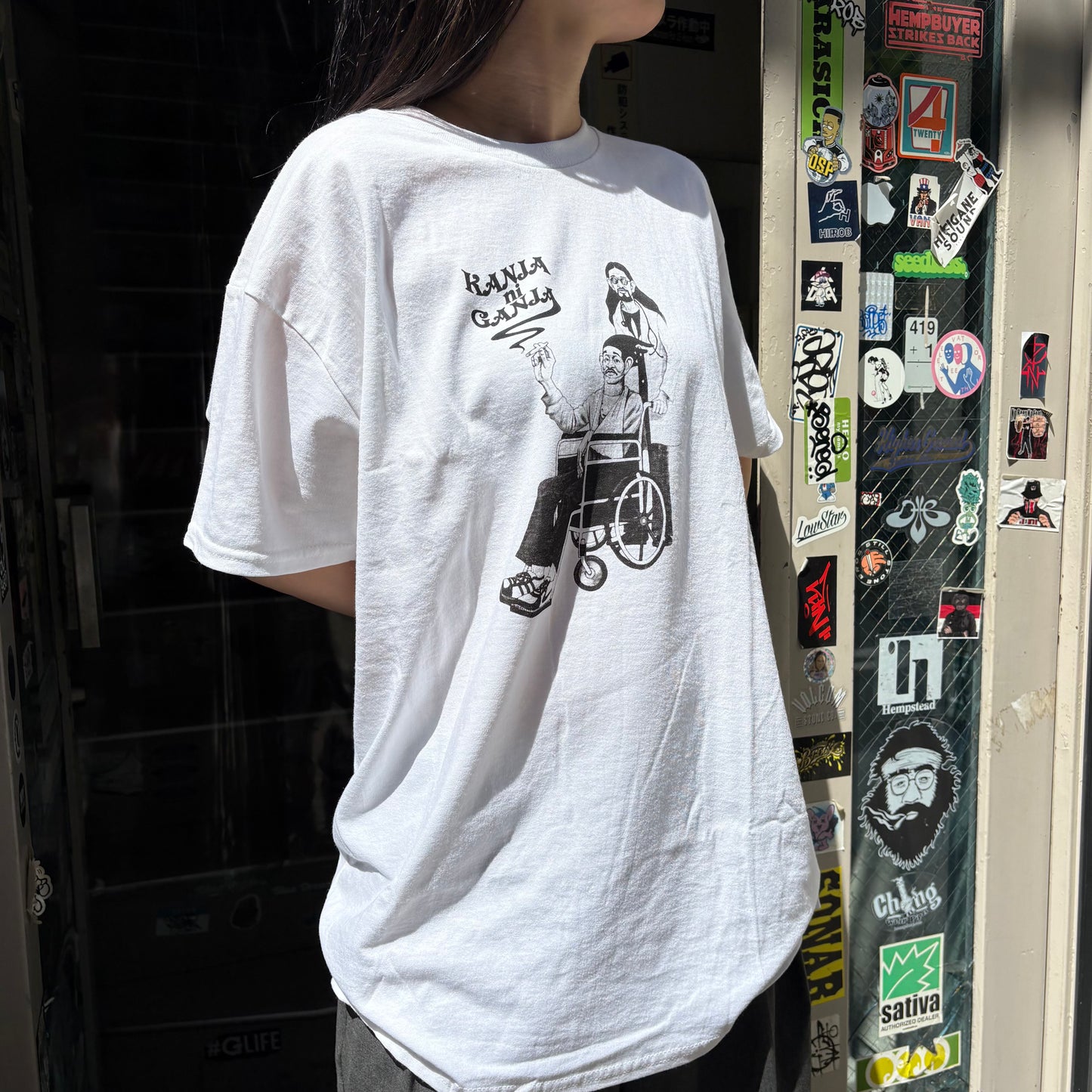HOTBOXSESSIONS ホットボックスセッションズ"KANJA ni GANJA" S/S Tee Tシャツ グレー/ホワイト/ブラック/オリーブ