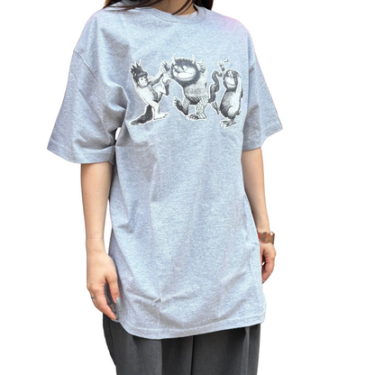HOTBOXSESSIONS ホットボックスセッションズ "WILDTHINGS" Tシャツ グレー/ネイビー