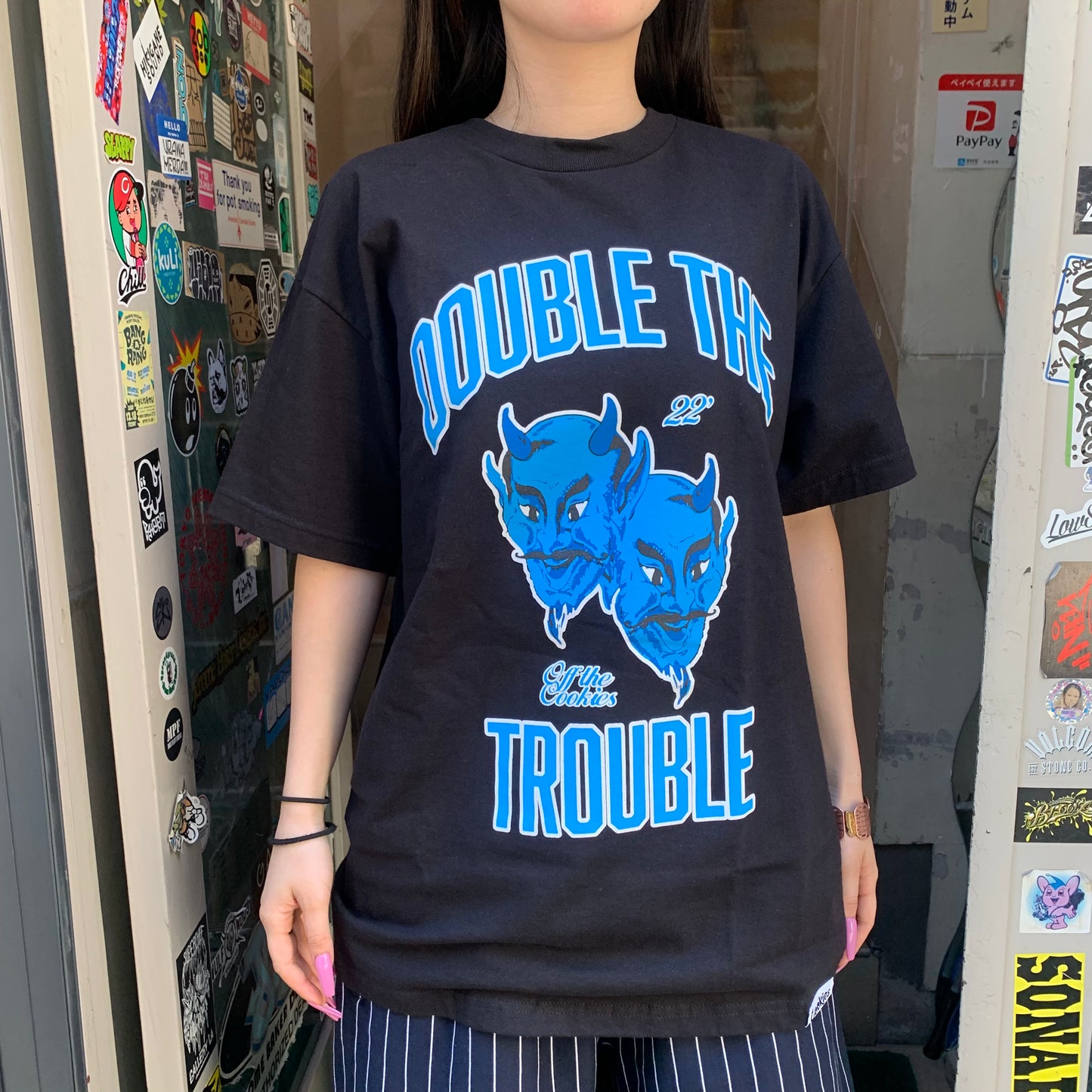 【SALE!!】Cookies  クッキーズ X OTX DOUBLE THE TROUBLE TEE ブラック Tシャツ
