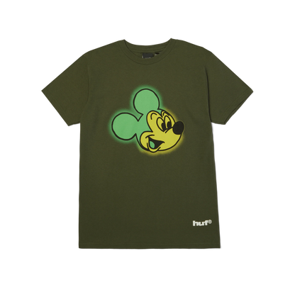 Disney x HUF ディズニーxハフ Mickey Mouse Airbrush Green T-Shirt Tシャツ