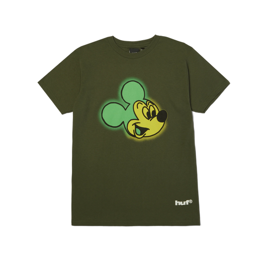 Disney x HUF ディズニーxハフ Mickey Mouse Airbrush Green T-Shirt Tシャツ