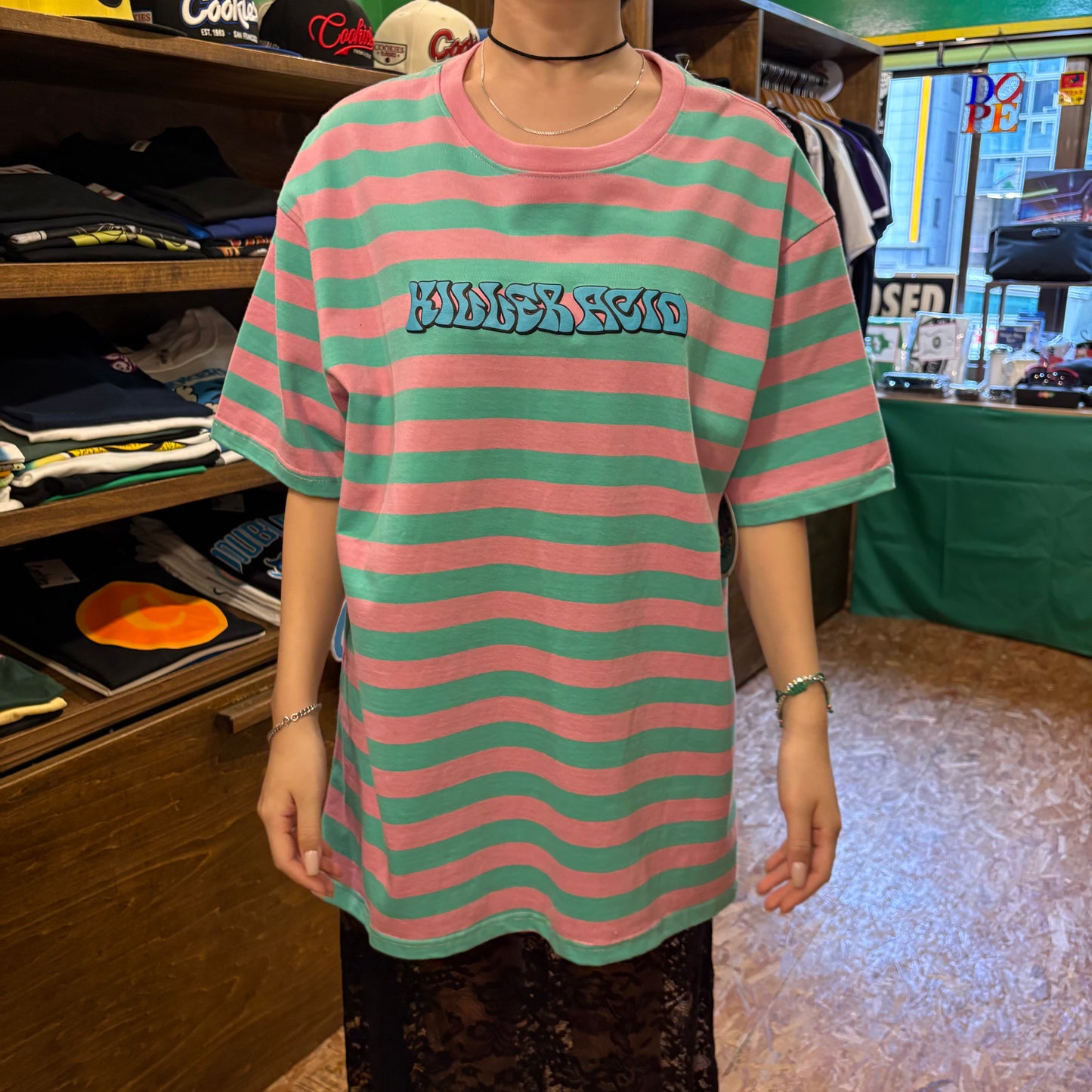 Killer Acid キラーアシッドFeel Good Pink & Green T-Shirt Tシャツ ピンク