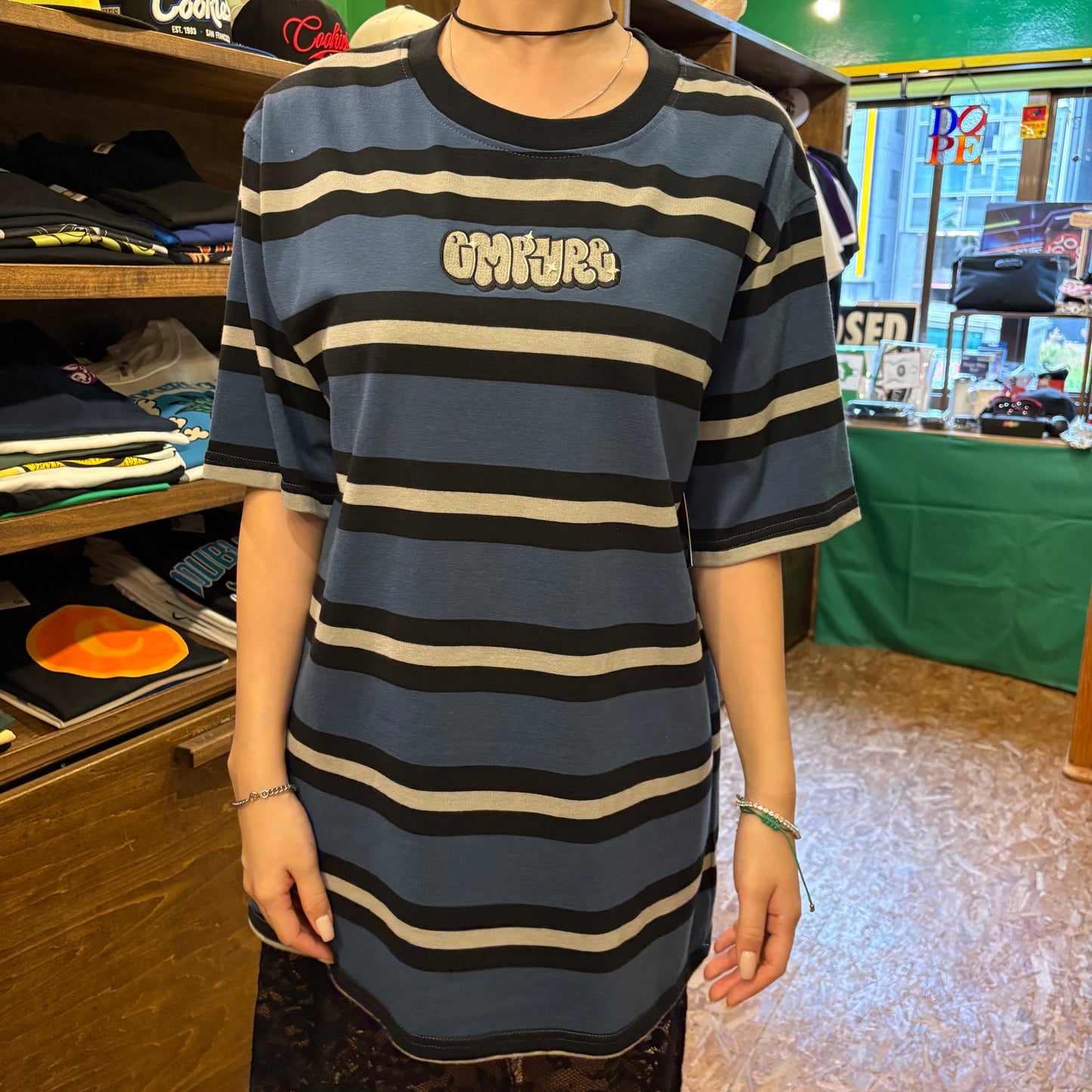 Empyre エンパイアBurner Knit Blue Stripe T-Shirt Tシャツ ブルー