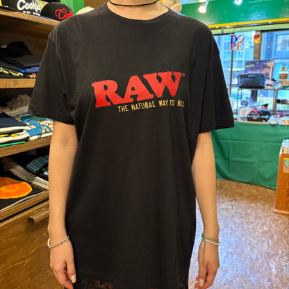 RAW ロウ LOGO Tee Black Tシャツ
