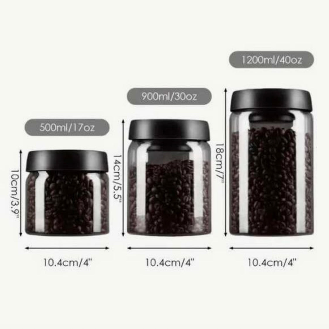 Storage Jar Containers (調湿剤付き)真空ジャー