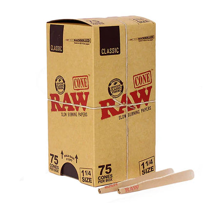 Raw ロウ Classic 1 1/4 Cones 75本入り プレロールコーン
